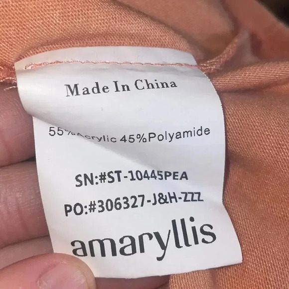 Amaryllis Women’s Size Small Flower Print Baby Doll Top Short Sleeve Orange - Picture 5 of 6